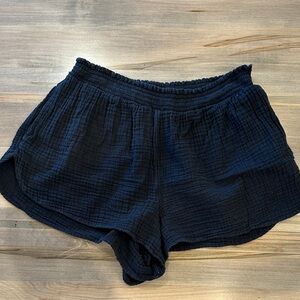 aerie Black Lightweight Gauze Athletic Shorts